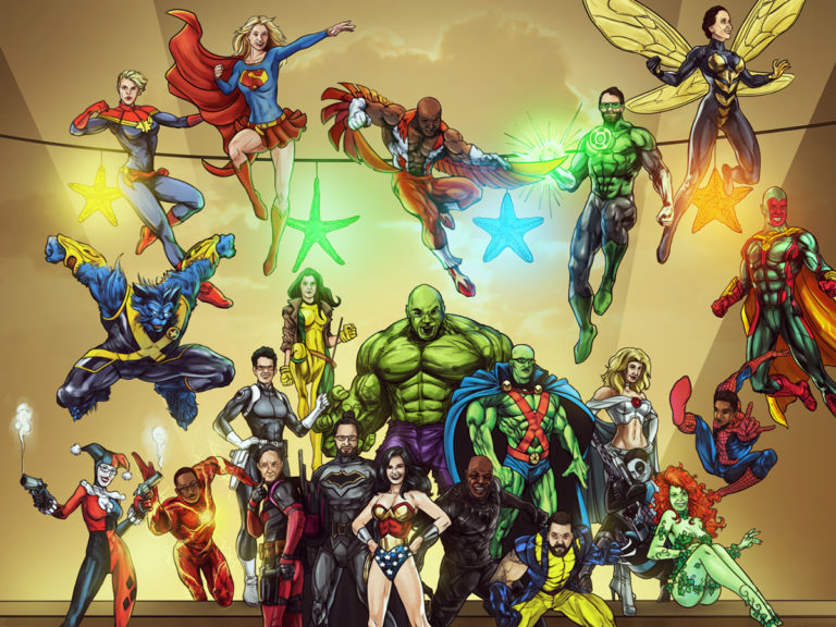 DMS Superheroes - Web Design. Illustrations.