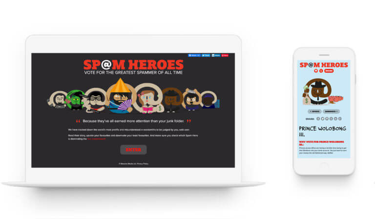 Spam Heroes - Web Design. Creative.