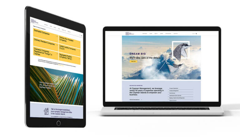 Cayman Management - Branding. Web Design. Marketing Services. Brand Launch Event.